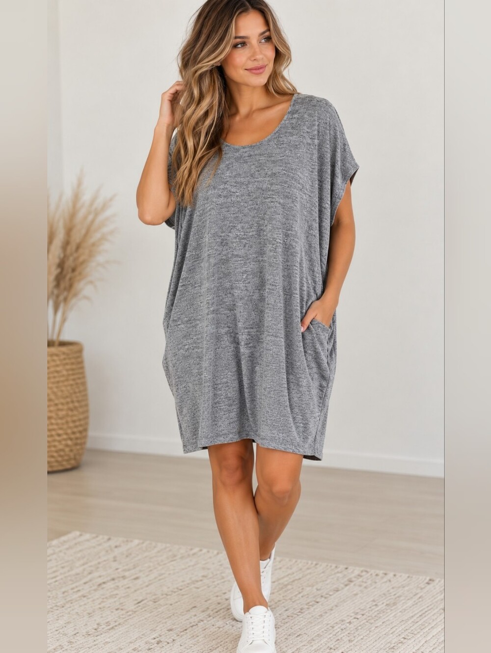 Wilfred Free Oversized Gray Knit Dress